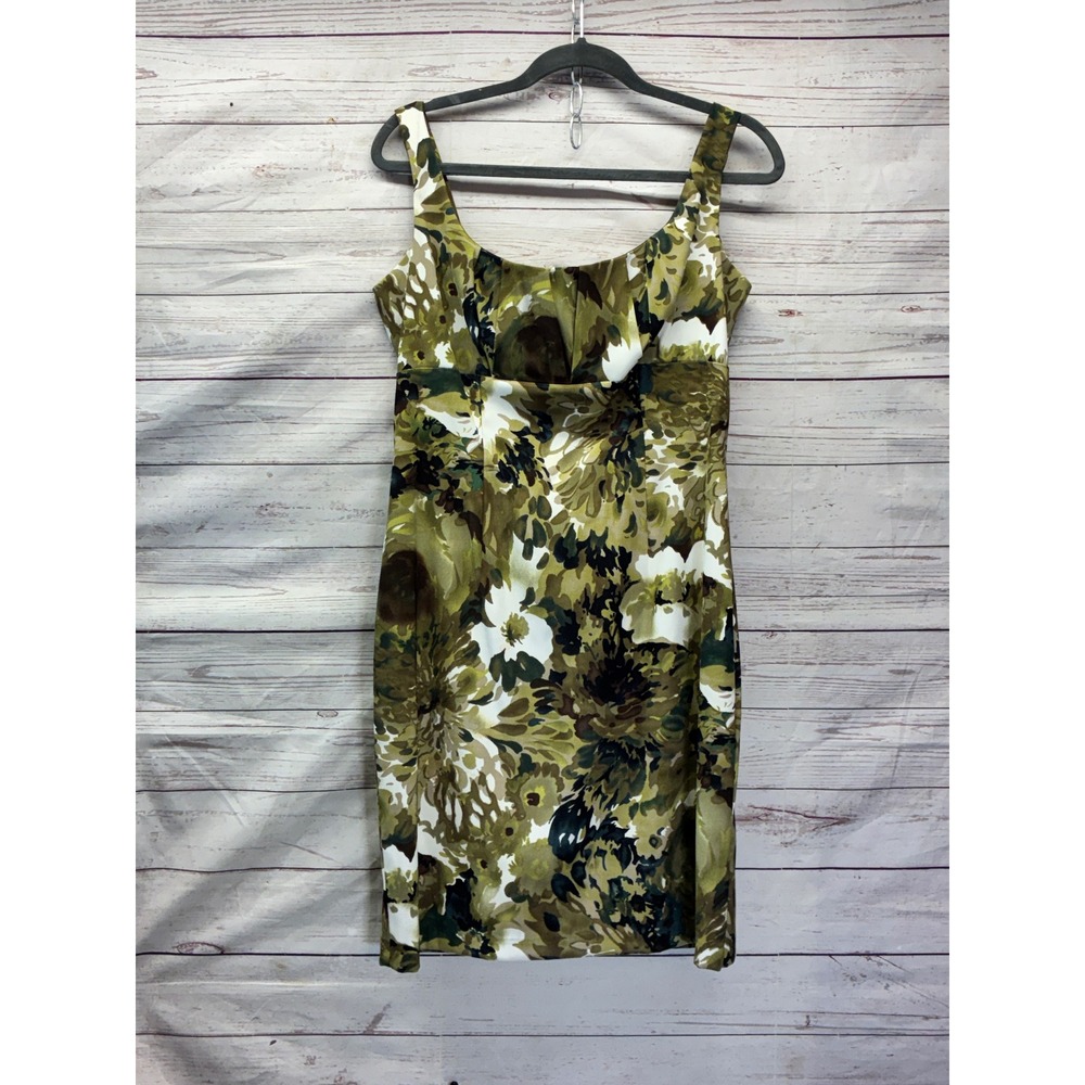 Connected Apparel Floral Sheath Dress Whimsigoth Sleeveless Pleated 12 Green